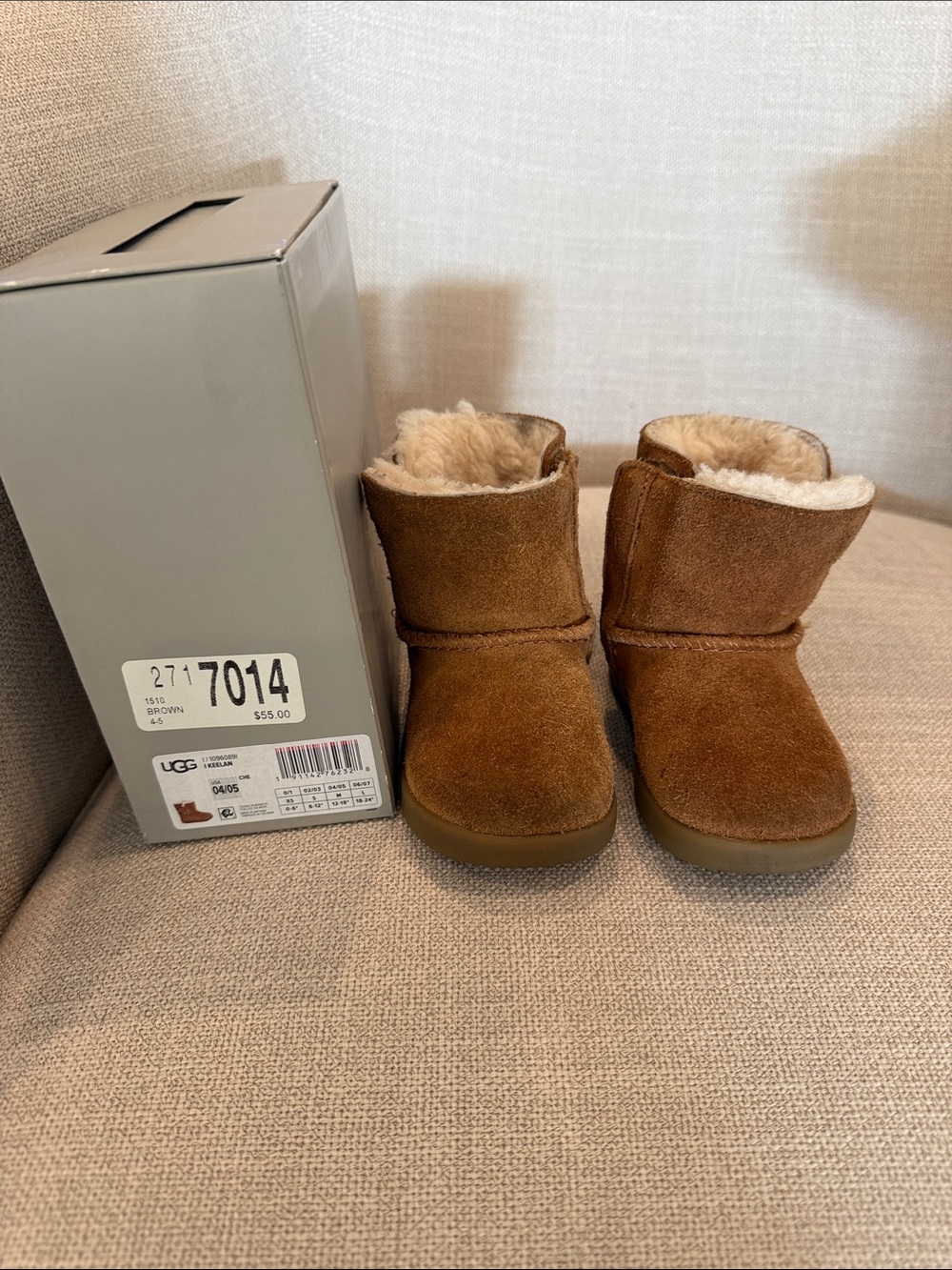 UGG Keelan Chestnut Suede Shearling Boots